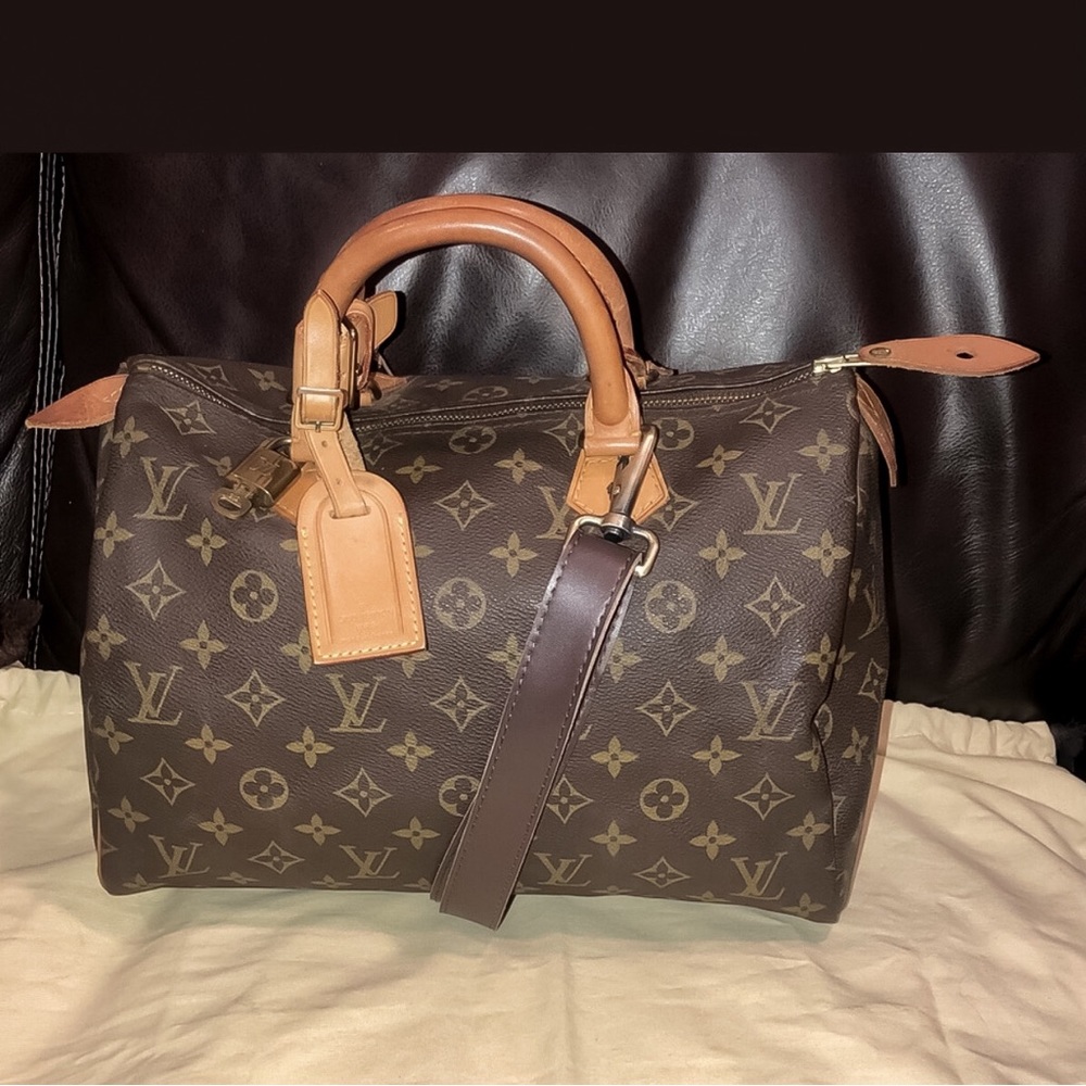 LOUIS VUITTON Monogram Speedy 30 Boston Travel Overnight Tote Bag LV 30 - Picture 15 of 16